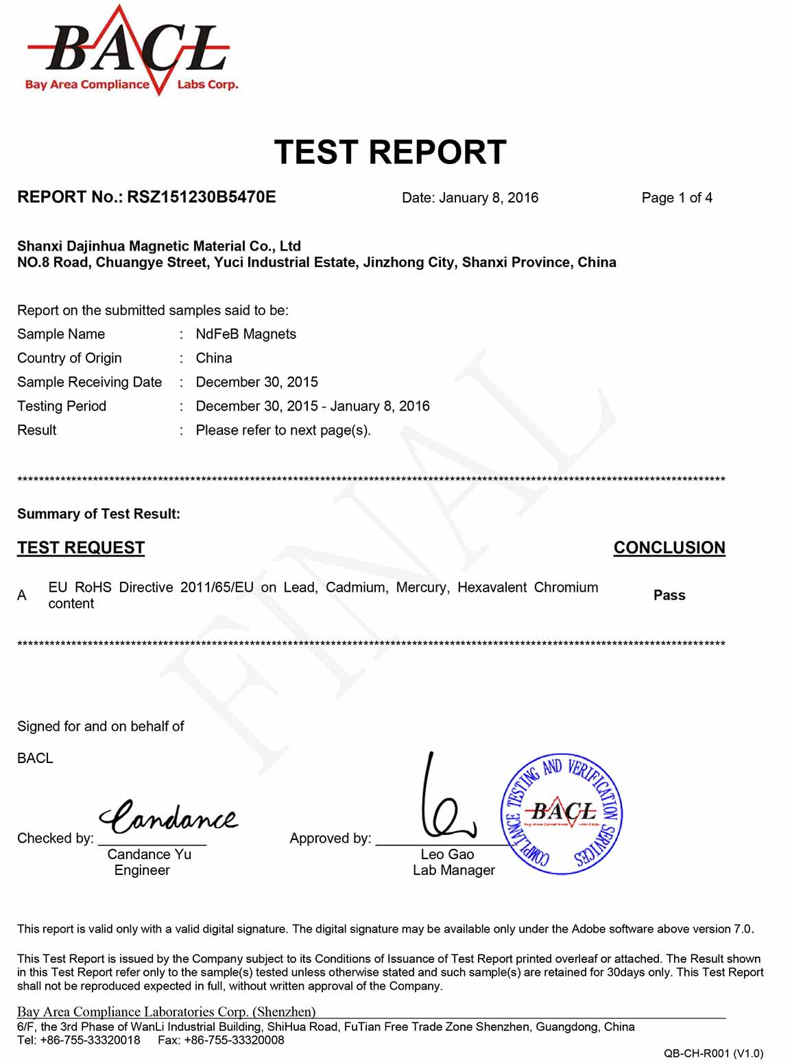 ROSH-Certifications-of-Shanxi-Dajinhua